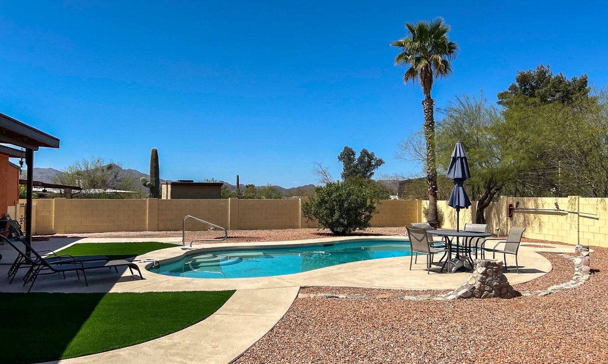 Tucson House | Single-level home with private pool, patio, central AC, & WiFi - 2 dogs welcome
