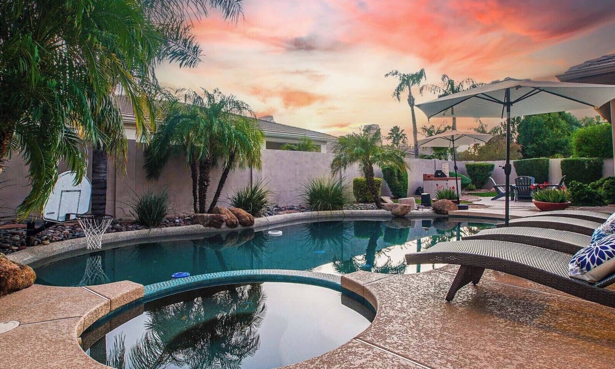 Chandler House | Spacious 5BR Ocotillo Retreat w Private Pool, Spa, Game Room