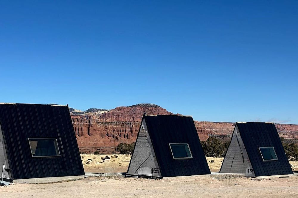 Teasdale Cabin | Stunning A-Frame Cabin Surrounded by Beautiful Red Rock for a Memorable Escape with Your Pet in Teasdale, Utah