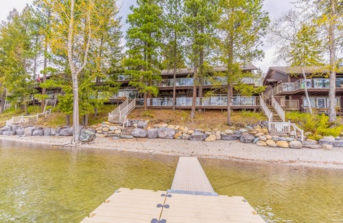 Whitefish Condo | Lakefront Condo w/ Lovely Views, Beach Access & Pool/Hot Tub/Sauna
