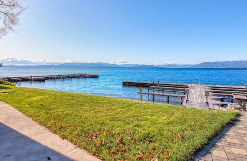 Polson Apartment | Lakefront studio with lake & mountain views, central AC & swimming dock
