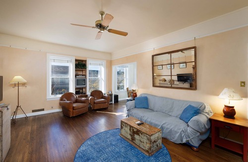 Downtown Bozeman Condo | Pet friendly, historic flat w/great location, AC & fireplace - Fisherman's Flat on Main Street!