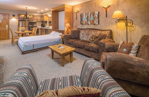 Big Sky Condo | Ski in/out w/great views, amazing location, shared pool/hot tub, & fireplace