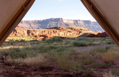 Moab RV Rental | Unique Secluded Glamping Tent with Spectacular Canyon and River Views in Moab, Utah