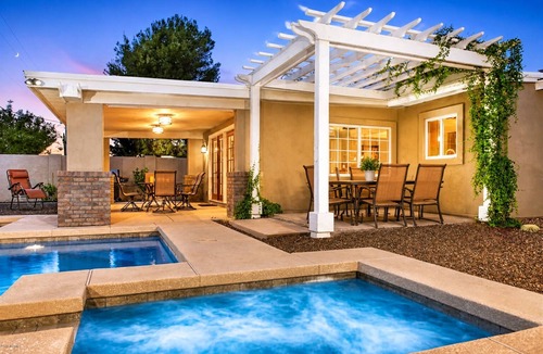 Southwest Village House | Walk to Old Town! 4BR Home + Casita w/Heated Pool & Spa